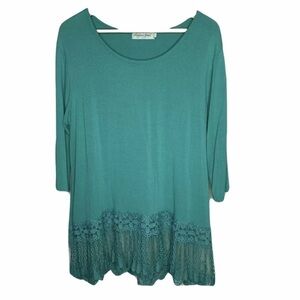 Southern Grace Womens Fringed Blouse Size Large